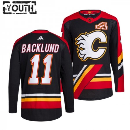 Calgary Flames Trikot Mikael Backlund 11 Adidas 2022-23 Schwarz Reverse Retro 2.0 Authentic - Kinder